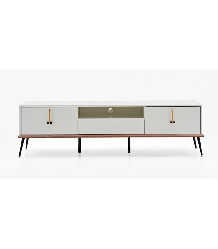 Comoda TV din pal, Larina, 182 cm, alb, lemn