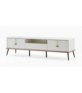 Comoda TV din pal, Larina, 182 cm, alb, lemn