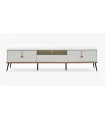 Comoda TV din pal, Larina, 212 cm, alb, lemn