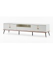 Comoda TV din pal, Larina, 212 cm, alb, lemn
