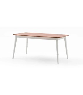 Masa dining extensibila, din pal , Larina, 160x95x76 cm, alb, lemn