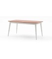 Masa dining extensibila, din pal , Larina, 160x95x76 cm, alb, lemn