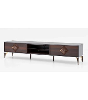 Comoda TV din pal, Valentin, 240 cm, nuc
