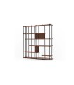 Biblioteca din pal si metal, Terra, 170x35x180 cm, nuc, negru