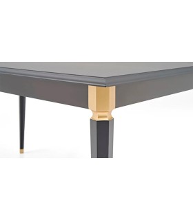 Masa dining extensibila, din pal, Lorenta 160x90x78 cm, gri antracit