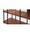 Biblioteca din pal si metal, Terra, 170x35x180 cm, nuc, negru