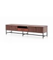 Comoda TV din pal, cu 3 sertare, Matilda, 210x50x52 cm, nuc, maro