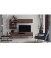 Comoda TV din pal, cu 3 sertare, Matilda, 210x50x52 cm, nuc, maro