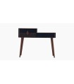Masuta machiaj din pal, cu 2 sertare, Diamond, 120x44x93 cm, nuc, negru