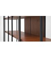Biblioteca din pal si metal, Terra, 170x35x180 cm, nuc, negru