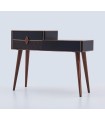 Masuta machiaj din pal, cu 2 sertare, Diamond, 120x44x93 cm, nuc, negru