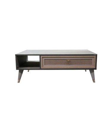 Masuta cafea din pal, cu sertar, Hector, 120x70x43 cm, stejar gri