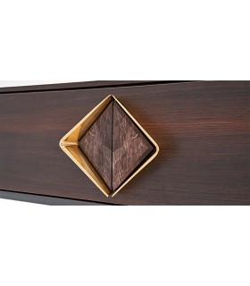 Consola din pal cu sertar, Valentin, 120x45x93 cm, nuc, gri