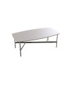 Masuta cafea din pal si metal, Arora, 130x70x46 cm, alb