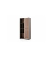 Biblioteca din pal si MDF, cu usa si rafturi, Hector Young, 90x42x180 cm, stejar gri