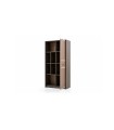 Biblioteca din pal si MDF, cu usa si rafturi, Hector Young, 90x42x180 cm, stejar gri