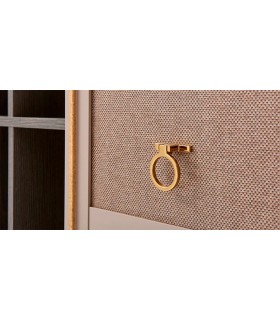 Biblioteca din pal si MDF, cu usa si rafturi, Hector Young, 90x42x180 cm, stejar gri