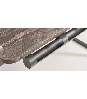 Birou din pal cu elemente metalice, Cross, 120x65x165 cm, lemn, negru