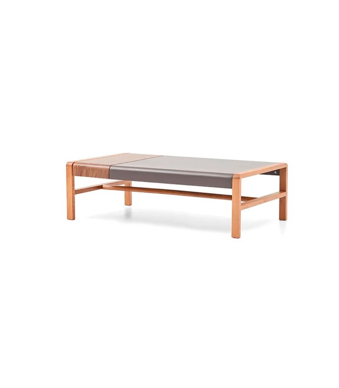 Masuta cafea din lemn si MDF, Pan, 130x75x39 cm, maro, gri