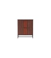 Dulap living, din pal si piele eco, cu usi si sertar ascuns, Matilda, 110.8x50x135.5 cm, nuc