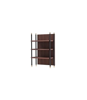 Raft de perete din pal si metal, Matilda, 63x34x98 cm, nuc