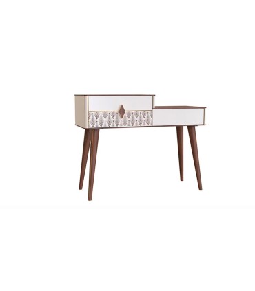 Masuta machiaj din pal, Diamond Pure, 120x44x93 cm, crem, nuc