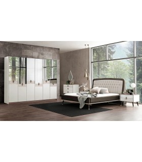 Noptiera din pal, Diamond Pure, 66x44x48 cm, nuc, crem