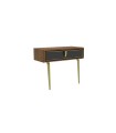 Masuta machiaj din pal si MDF, Carbon, 105x48x83 cm, nuc, negru