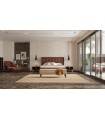 Comoda inalta cu 5 sertare, din pal si MDF, Carbon, 64x47x113 cm, nuc, negru