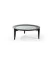 Masuta cafea din poliuretan si sticla, Aura Big, 103x103x40 cm, negru