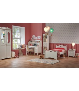 Biblioteca din pal, Secret Garden, 55x39x187 cm, alb