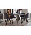 Masa dining din pal si MDF, Valentin, cu picioare din lemn, 190x90x79 cm, nuc