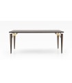 Masa dining din pal si MDF, Valentin, cu picioare din lemn, 190x90x79 cm, nuc