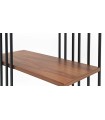 Biblioteca din pal si metal, Alcatraz, 90x43x200 cm, nuc, negru