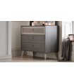 Comoda din pal cu 3 sertare, Hector, 104x48x91 cm, stejar gri