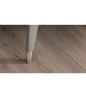 Bufet din pal cu usa glisanta si 3 sertare, Hector, 203.5x51.4x80 cm, stejar gri