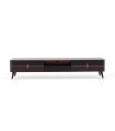 Comoda TV din pal, Diamond, 240 cm, nuc, negru grafit