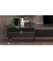 Comoda TV din pal, Diamond, 240 cm, nuc, negru grafit