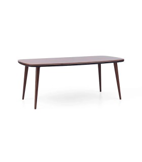 Masa dining din pal, Diamond, 200x90x78.5 cm, nuc, negru