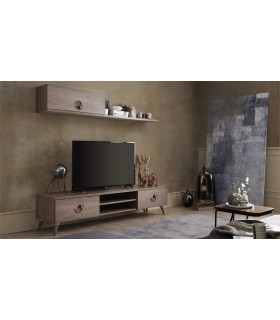 Comoda TV din pal, Clara, 200 cm, nuc