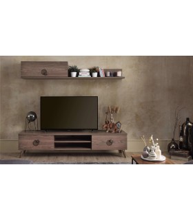 Comoda TV din pal, Clara, 200 cm, nuc