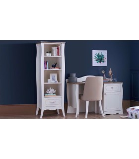 Birou din pal, Riena, 127x62x90 cm, alb, stejar