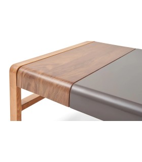 Masuta cafea din lemn si MDF, Pan, 130x75x39 cm, maro, gri
