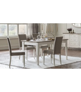 Masa dining extensibila, din pal si MDF, Riena, 169x93.4x78 cm, alb mat, stejar