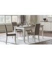 Masa dining extensibila, din pal si MDF, Riena, 169x93.4x78 cm, alb mat, stejar