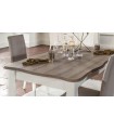 Masa dining extensibila, din pal si MDF, Riena, 169x93.4x78 cm, alb mat, stejar