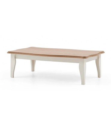 Masuta cafea din pal si MDF, Riena, 120x71x35 cm, alb mat, stejar