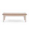 Masuta cafea din pal si MDF, Riena, 120x71x35 cm, alb mat, stejar