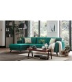 Coltar extensibil cu lada depozitare, tapitat cu catifea, Dreapta - Stanga, Loft, Verde