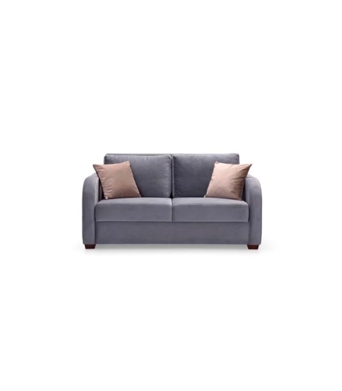 Canapea extensibila cu 2 locuri, tapitata cu catifea, 135 cm, Marvin, gri